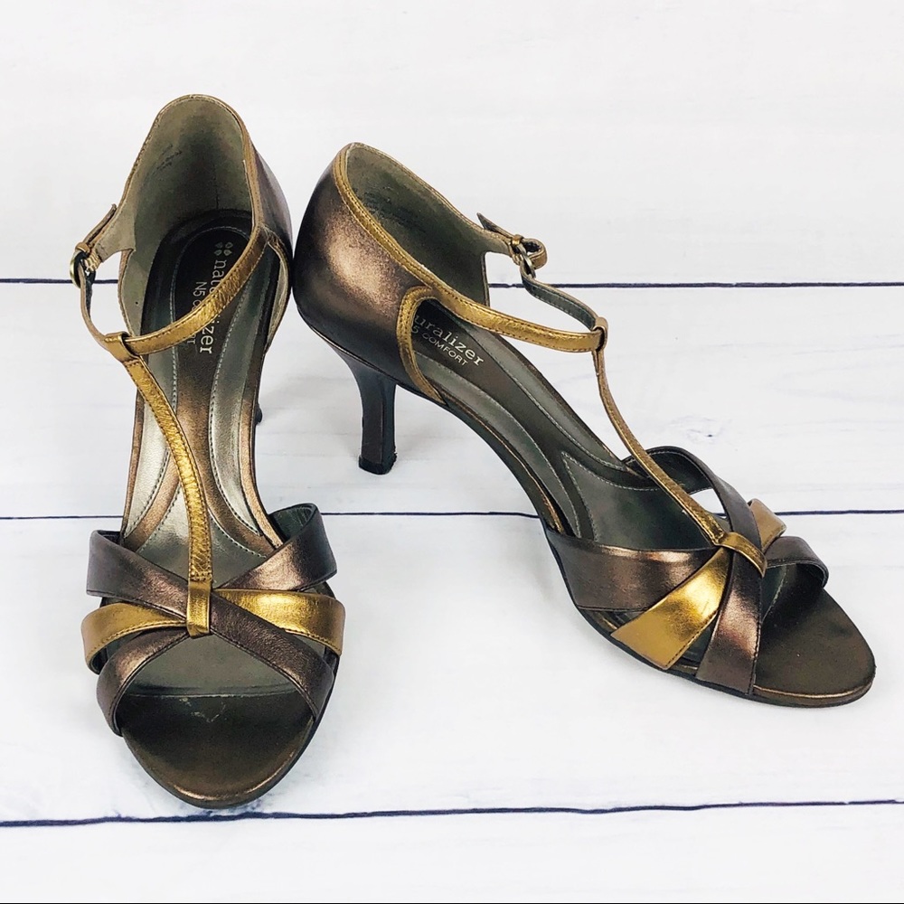 Naturalized N5 Comfort Strappy Bronze Sandal Sz 10